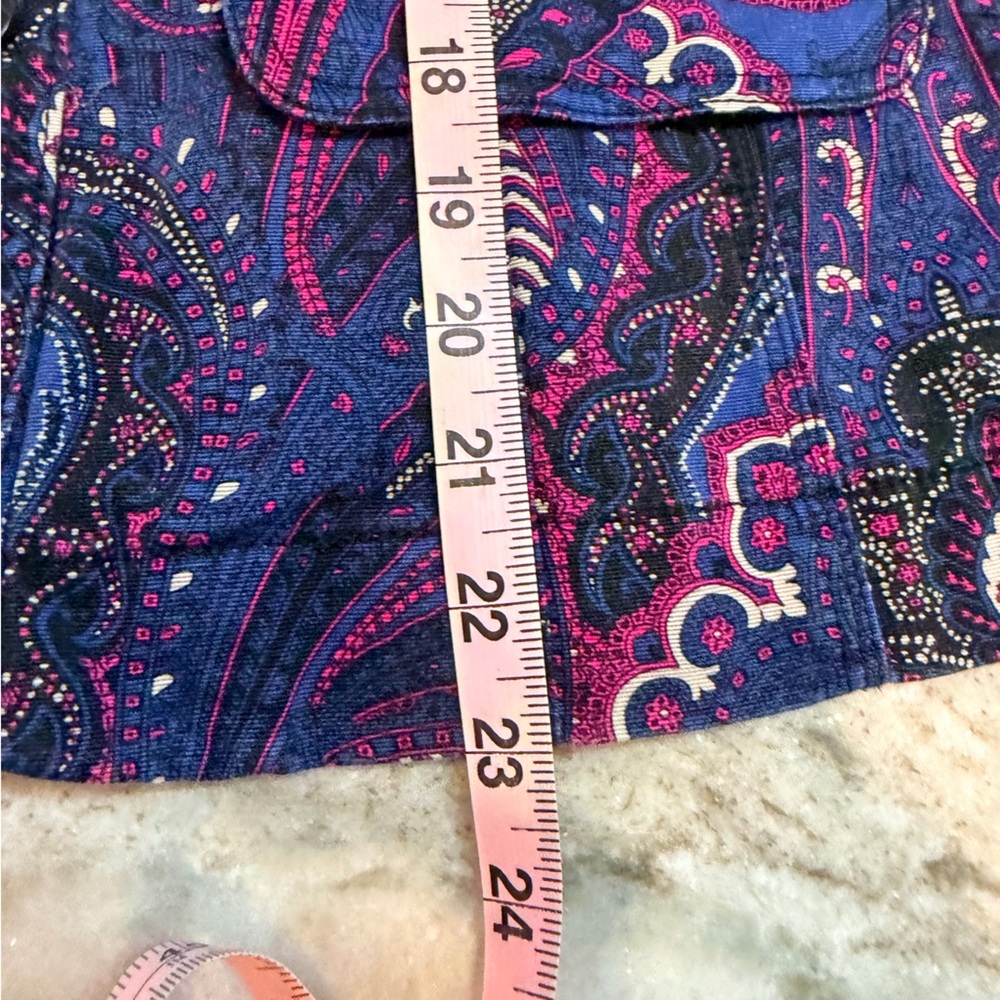 Coldwater Creek Paisley Zip Jacket Size M Navy Pink Lightweight Statement Print - Picture 8 of 9